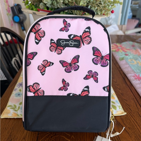 Jessica Simpson Other - Jessica Simpson Pink and Black Butterfly Lunch Tote